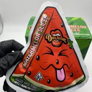 Devour Watermelon Slice 1500mg offers a potent, flavorful THC experience with refreshing watermelon taste and long-lasting, relaxing effects.