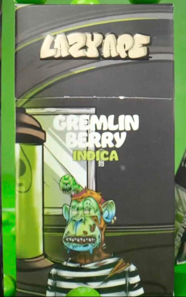 Lazy Ape Gremlin Berry Indica offers sweet berry flavors, soothing effects, deep relaxation, and a peaceful, restful night’s sleep.