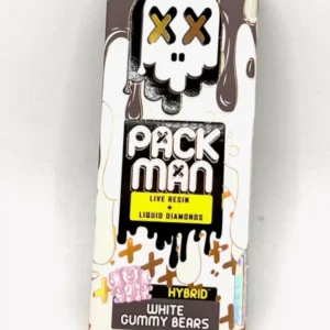 Packman White Gummy Bears: Soft, chewy, and sweet with a smooth flavor, offering a delightful candy experience in every bite!
