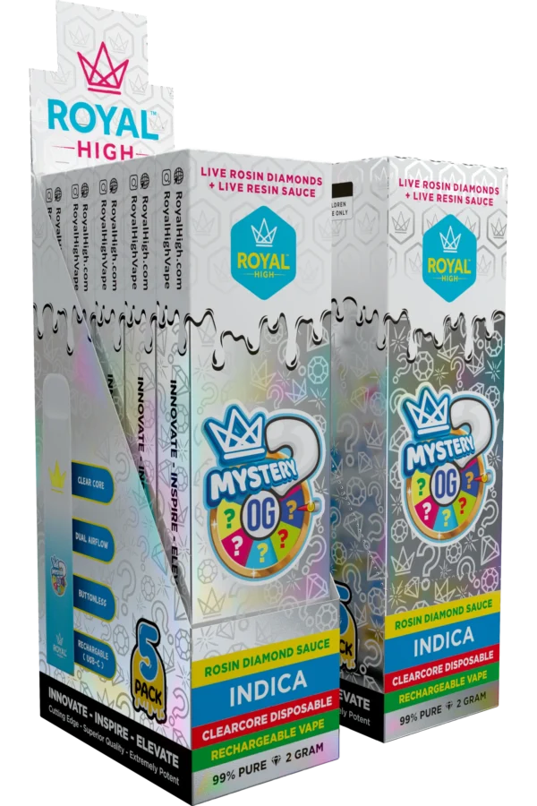 Discover the Royalhigh Mystery OG Disposable Vape, offering a potent, smooth, and mysterious flavor profile for an exceptional experience.