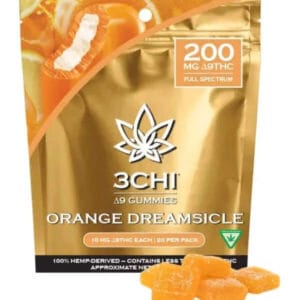 Enjoy the delicious Orange Dreamsicle flavor with 3Chi Delta 9 THC Gummies 200mg, offering relaxation, stress relief, and euphoria.