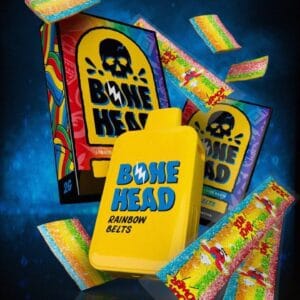 Bone Head Rainbow Belts offers a delicious fruity candy flavor with Liquid Diamonds and Live Resin for a potent hybrid experience.