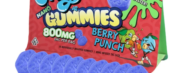 Experience fast-acting THC with Nano Gummies Berry Punch. Enjoy bold berry flavor, rapid absorption, and a smooth, potent high.
