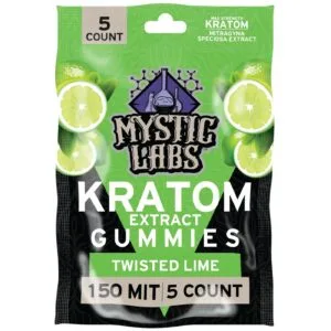 Experience potent Mystic Labs Kratom Gummies – Twisted Lime, 150 MIT per gummy, 5ct. Delicious, effective, and lab-tested!