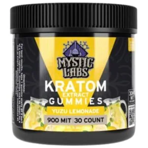 Yuzu Lemonade Kratom Gummies offer 30mg MIT per gummy, providing energy, focus, relaxation, and mood enhancement in a tasty form.
