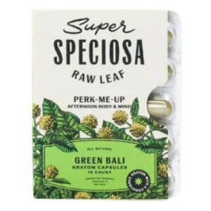 Experience balanced energy and relaxation with Super Speciosa Green Bali Kratom Capsules (10ct). Lab-tested, pure, and convenient for on-the-go use.