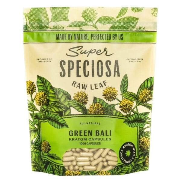 Boost energy, focus, and pain relief with Super Speciosa Green Bali Kratom Capsules (1000ct). Premium, lab-tested, and effective.