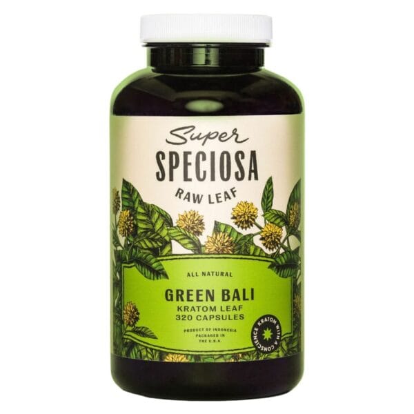 Boost energy, focus, and relieve discomfort with Super Speciosa Green Bali Kratom Capsules (320ct). Premium, lab-tested, and effective.
