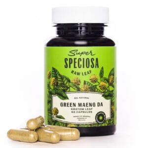 Boost energy, focus, and mood with Super Speciosa Green Maeng Da Kratom Capsules. 60ct of premium, lab-tested kratom.