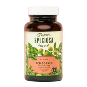 Super Speciosa Red Borneo Kratom Capsules (60ct) offer effective pain relief, relaxation, and stress reduction in convenient doses.
