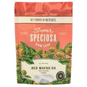 Relax and unwind with Super Speciosa Red Maeng Da Kratom Tea Bags (15ct). Enjoy calming effects in every cup.