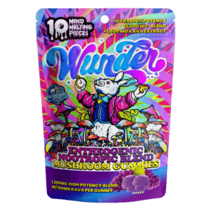 Wunder | Grape Mushroom Gummies with Kava | 1200mg Entheogenic Extract + 150mg Kava - 10ct