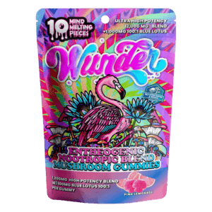 Wunder | Pink Lemonade Mushroom Gummies with Blue Lotus | 1200mg Entheogenic Extract + 100mg Blue Lotus - 10ct