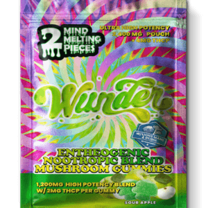 Wunder | Sour Apple Mushroom Gummies with THCp | 1200mg Entheogenic Extract + 2mg THCp - 2ct Sample Pack