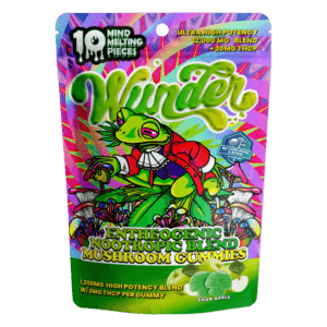 Wunder | Sour Apple Mushroom Gummies with THCp | 1200mg Entheogenic Extract + 2mg THCp - 10ct